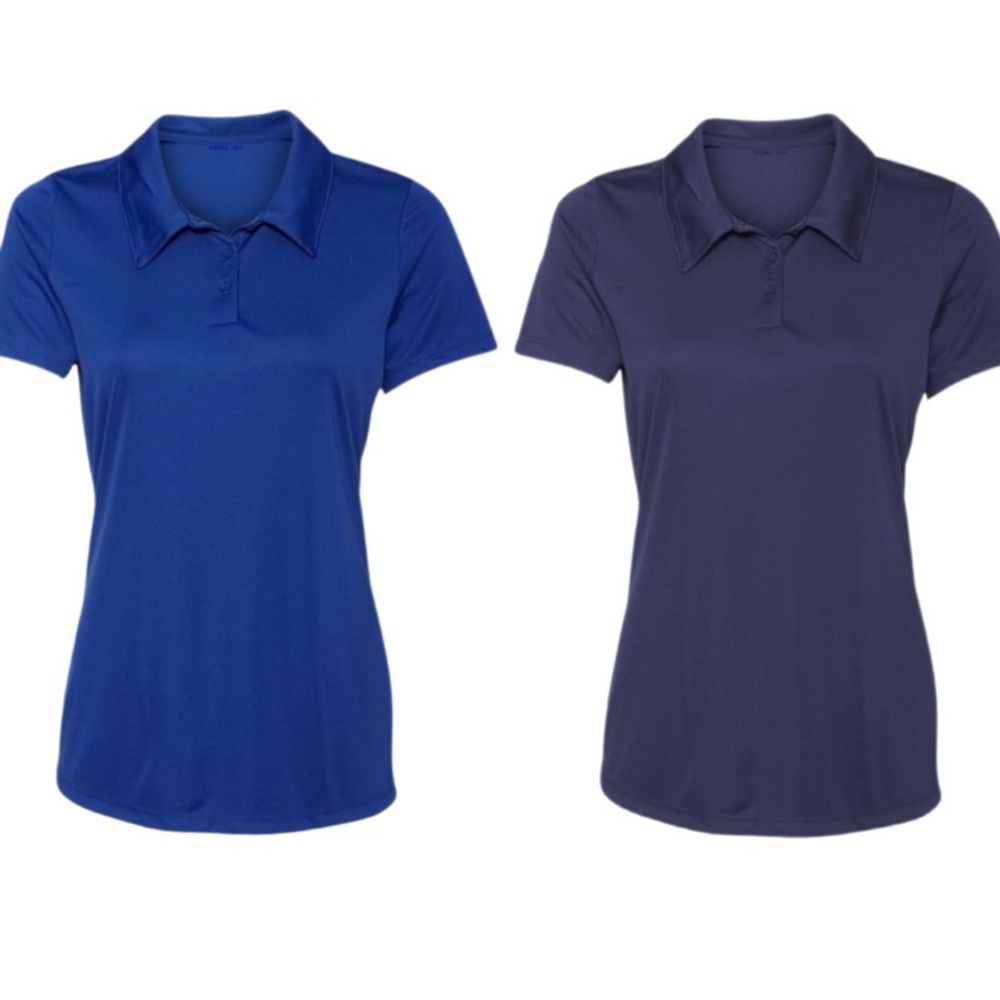 2-Pack Women’s Performance Polo Shirts Navy & Royal Blue NWT